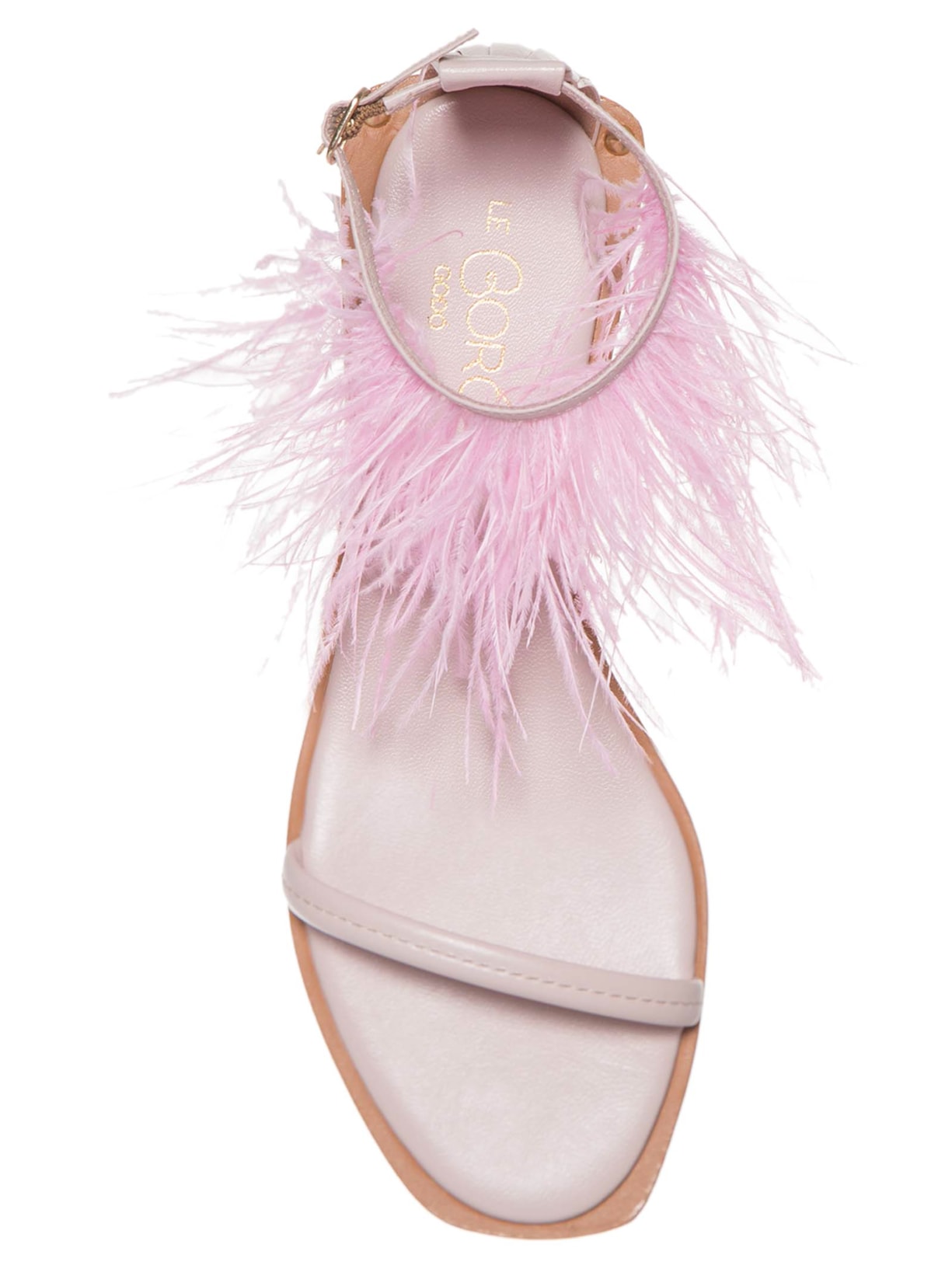 Sandália Feminina Rasteira Allegra Plumas Rosa Le Borô