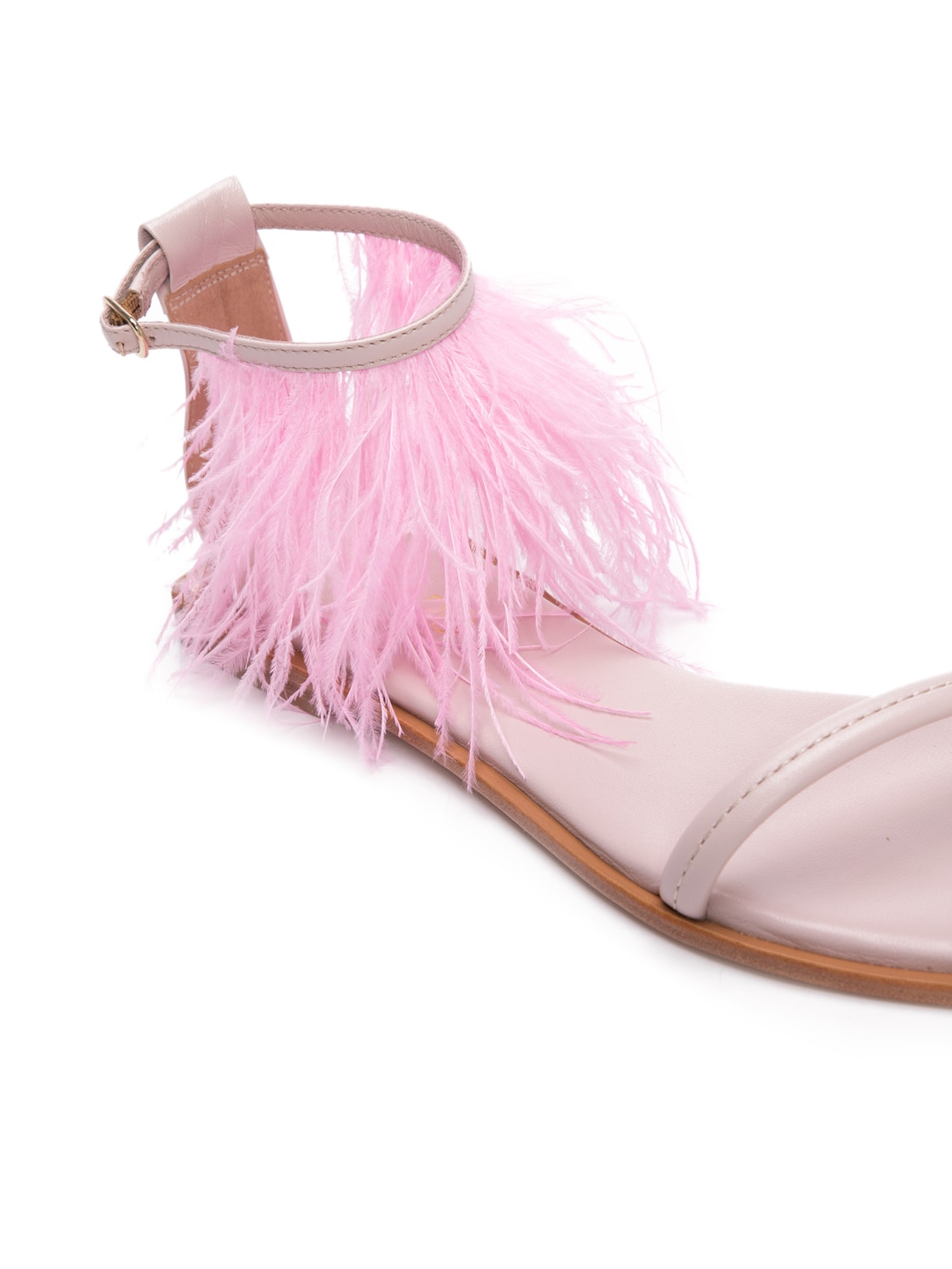 Sandália Feminina Rasteira Allegra Plumas Rosa Le Borô