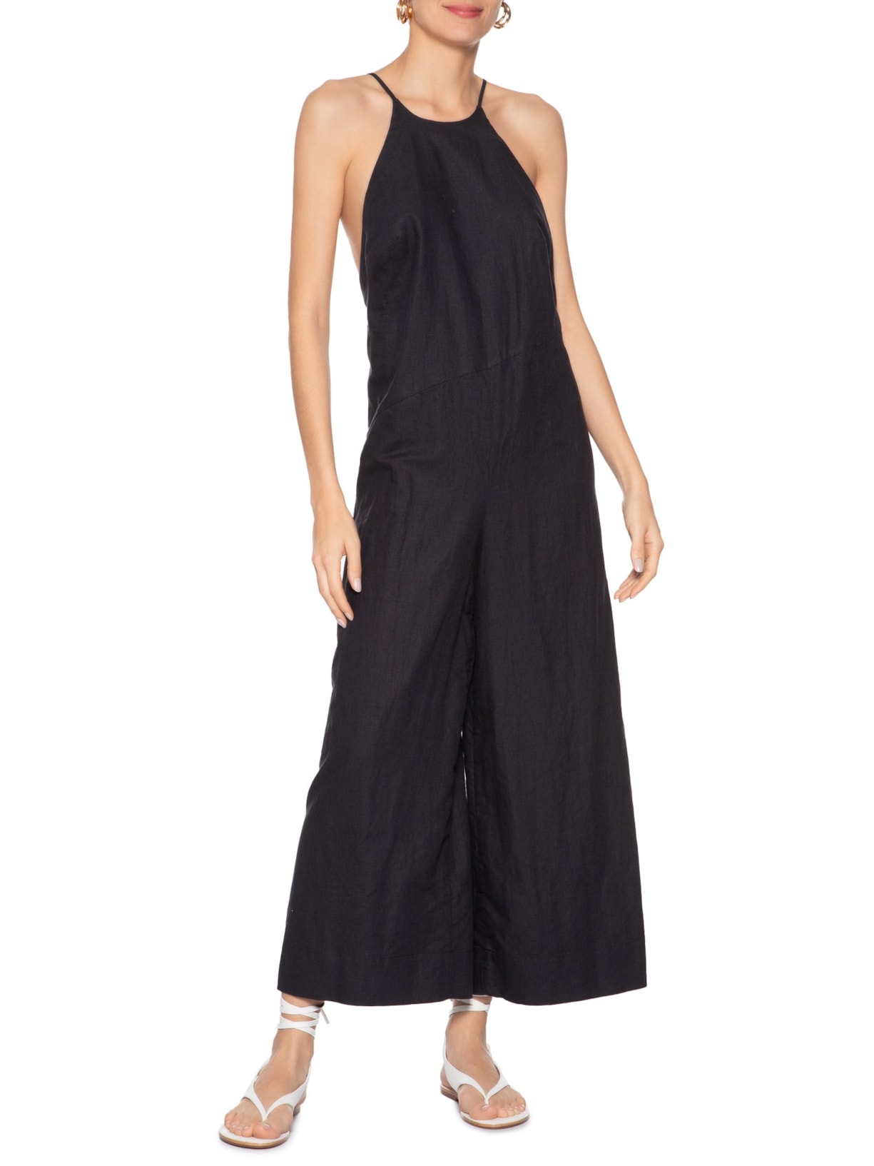 Sandália Feminina Rasteira Amarração Couro Branco Schutz