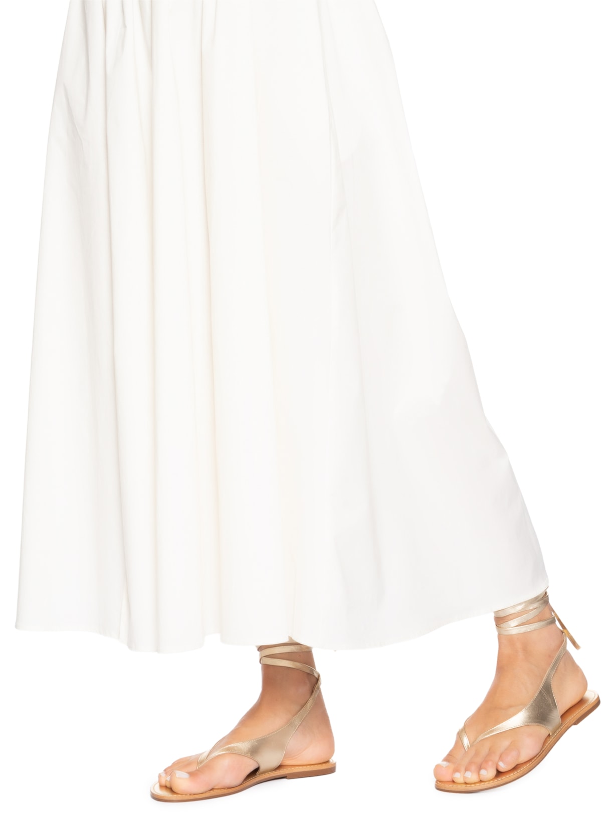 Sandália Feminina Rasteira Amarração Couro Dourado Schutz