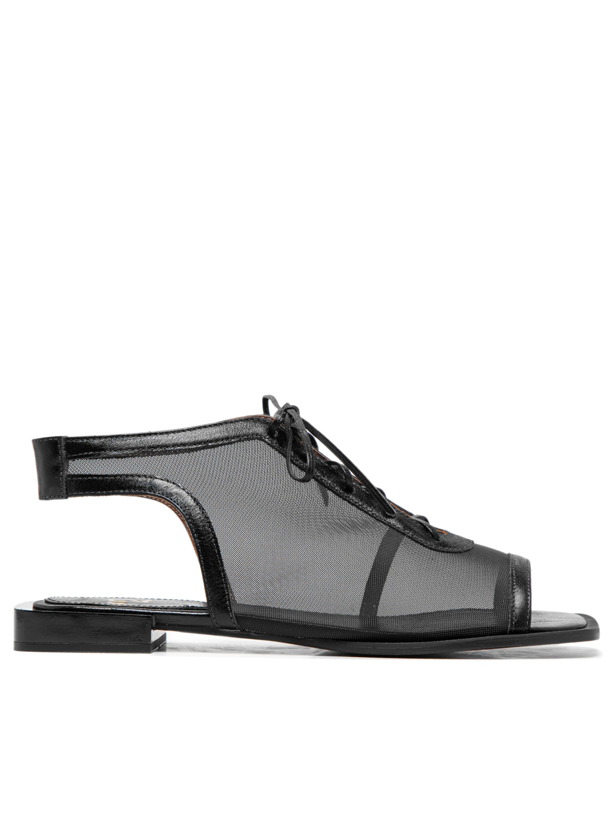 Sandália Feminina Rasteira Amarração - Preto