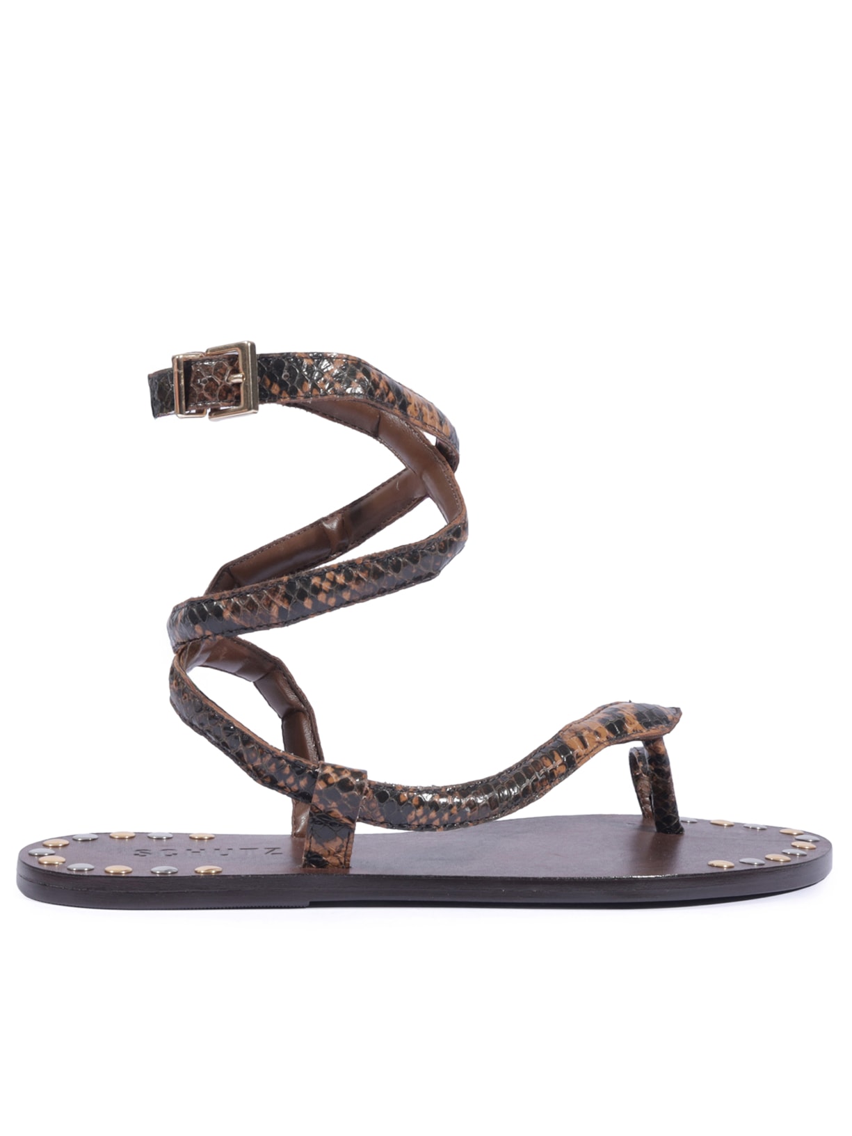 Sandália Feminina Rasteira Animal Print Schutz