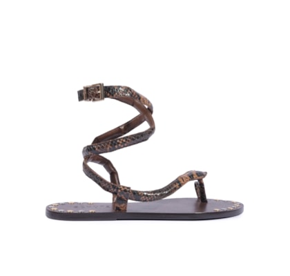 Sandália Feminina Rasteira - Animal Print