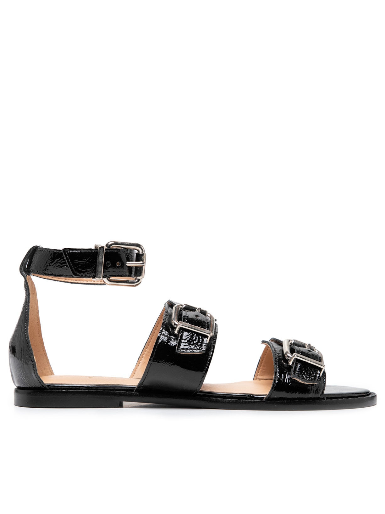 Sandália Feminina Rasteira Arquitetônica - Preto