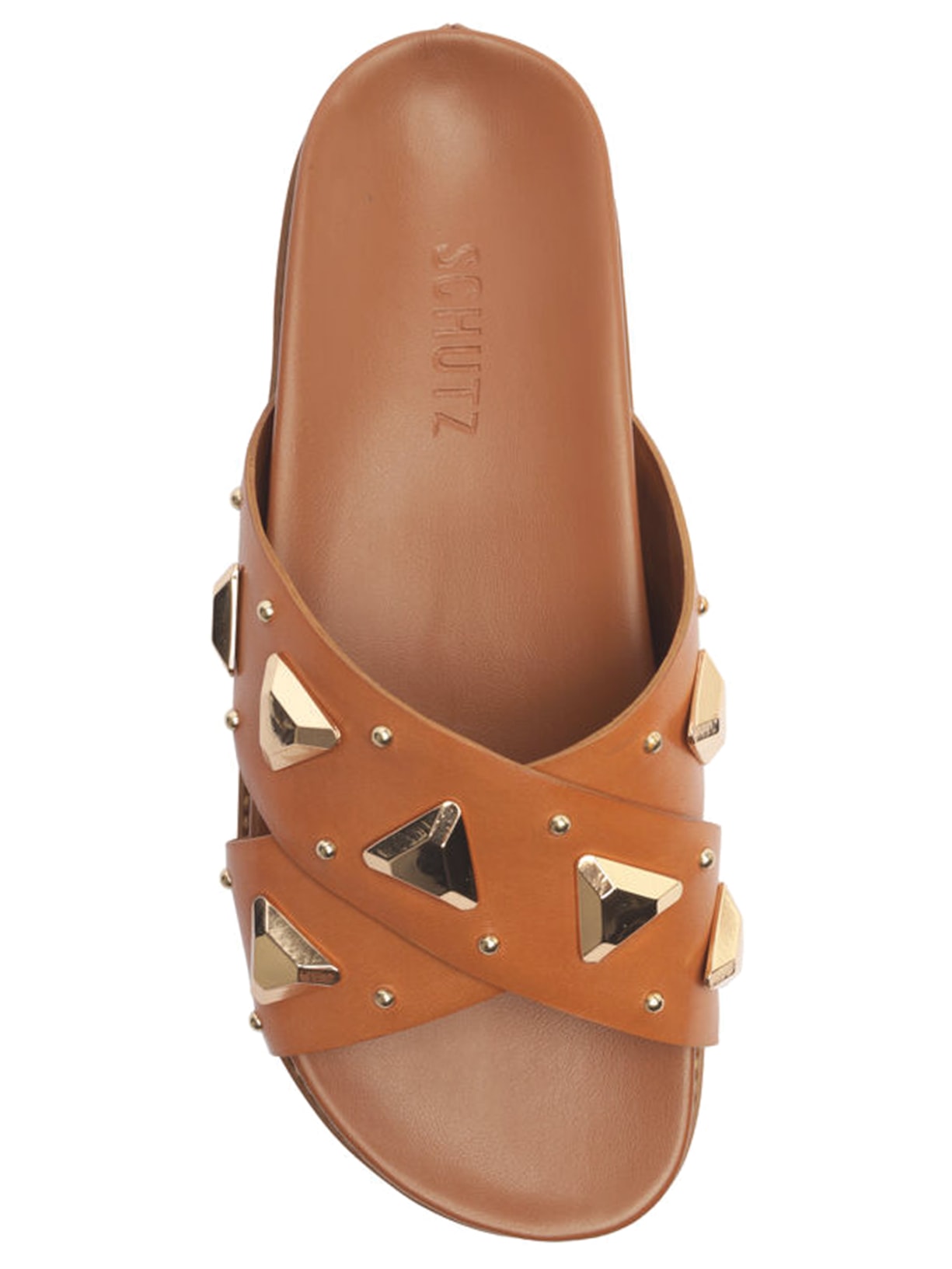 Sandália Feminina Rasteira Atanado Prime Marrom Schutz