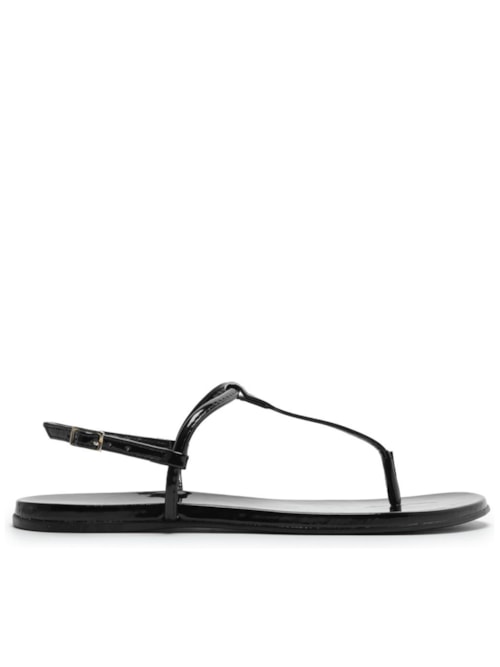 Sandália Feminina Rasteira Basics - Preto