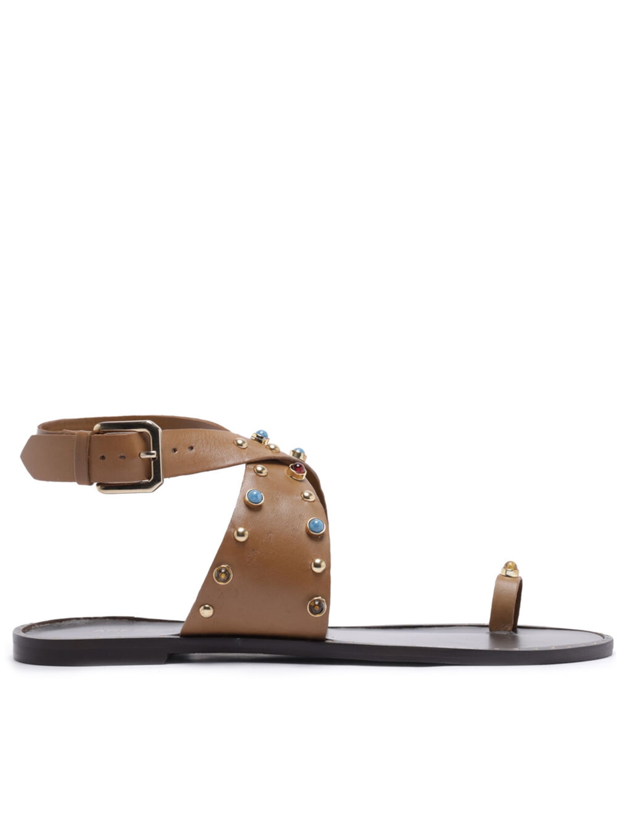 Sandália Feminina Rasteira Bico Redondo - Bege