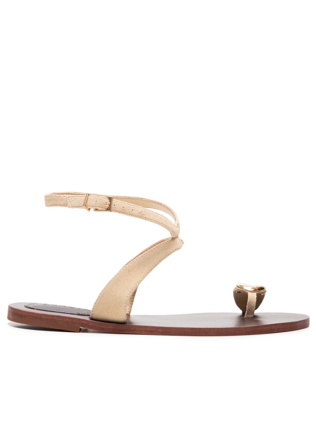 Sandália Feminina Rasteira Camurça - Bege