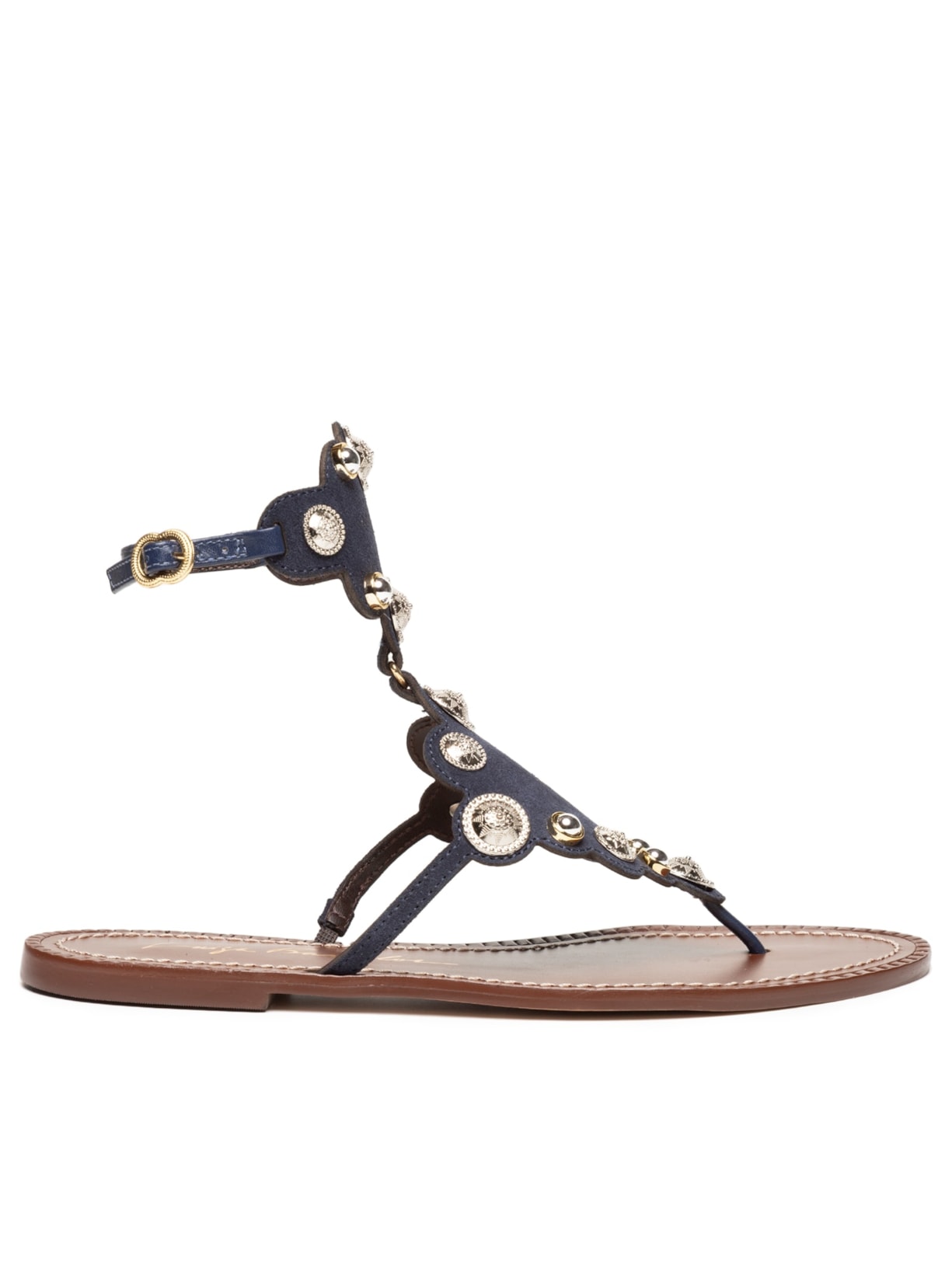 Sandália Feminina Rasteira Camurça Grease - Azul