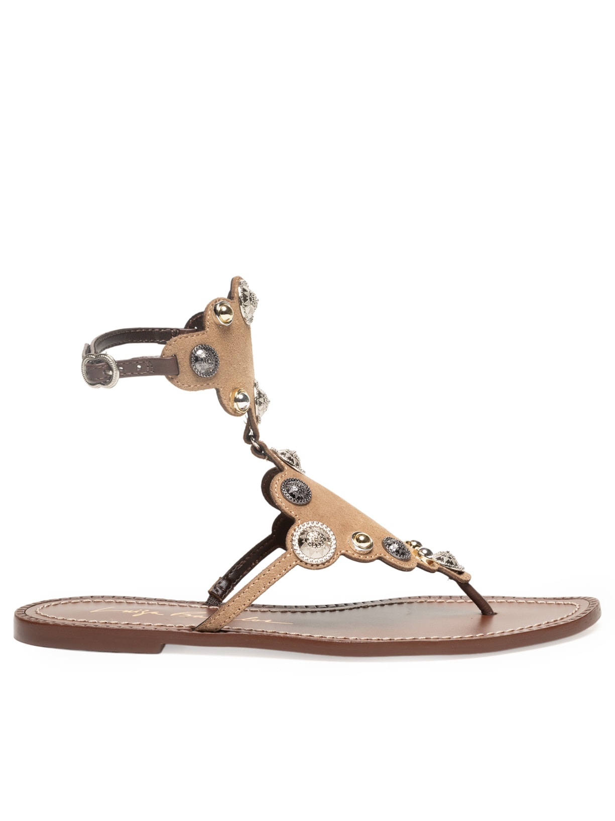 Sandália Feminina Rasteira Camurça Grease - Bege