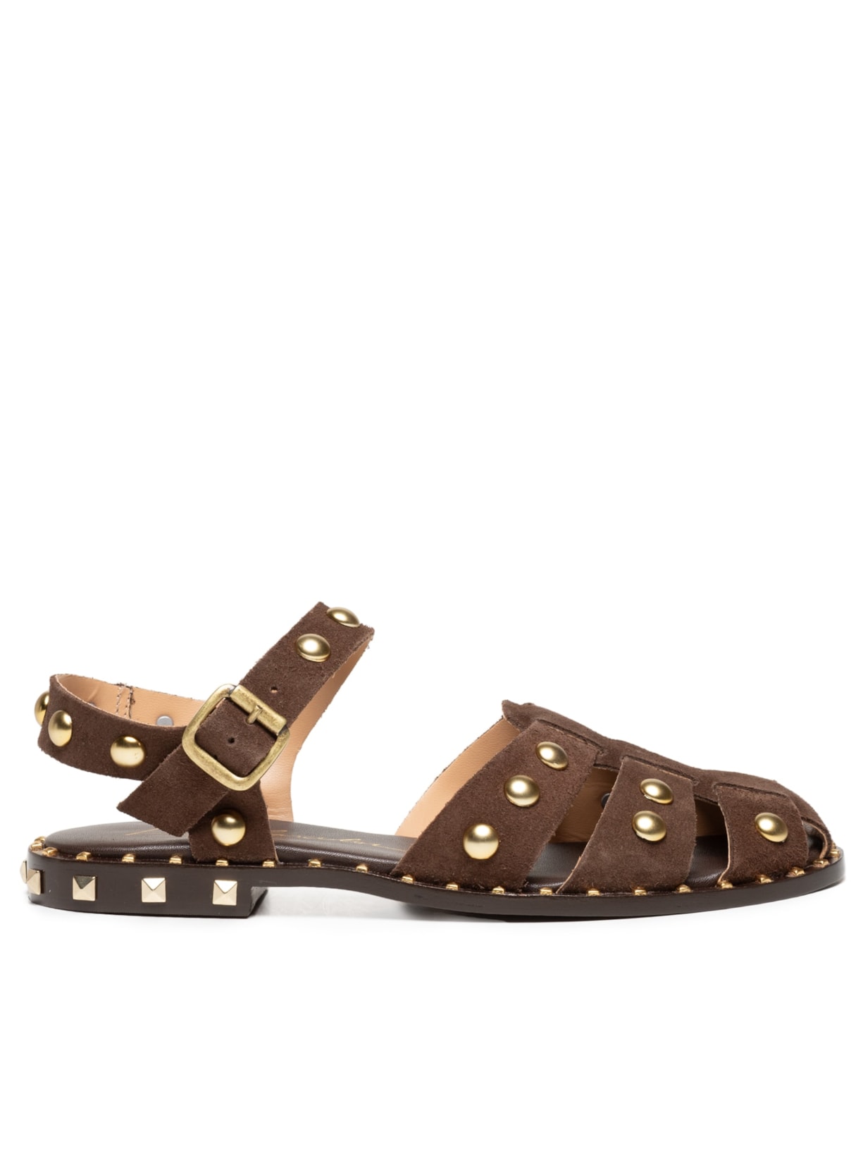 Sandália Feminina Rasteira Camurça - Marrom