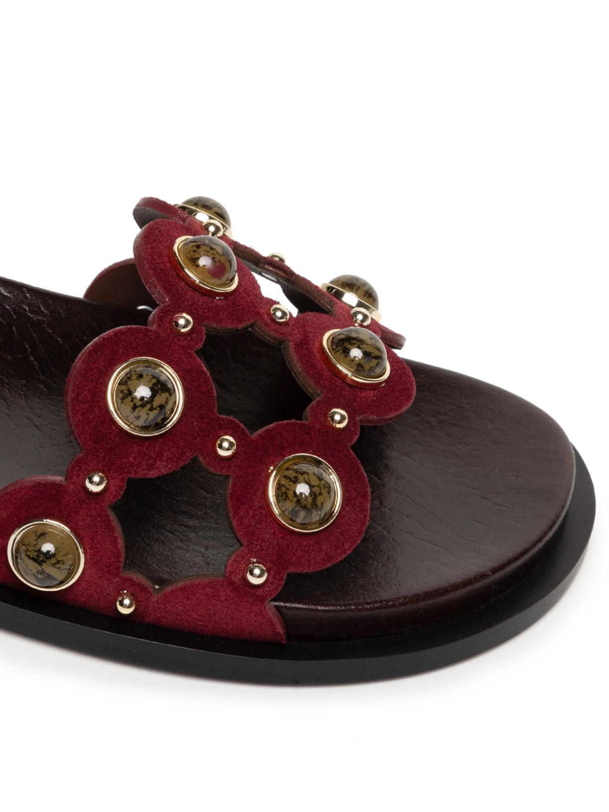 Sandália Feminina Rasteira Camurça Vermelho Vicenza