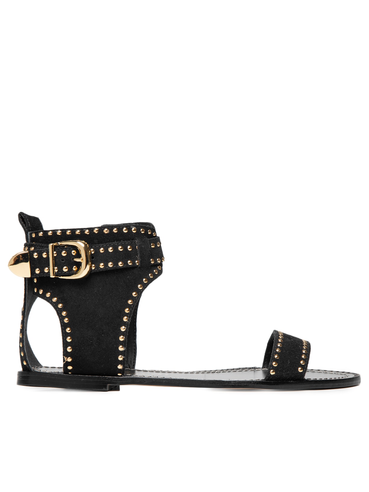 Sandália Feminina Rasteira Camurção - Preto