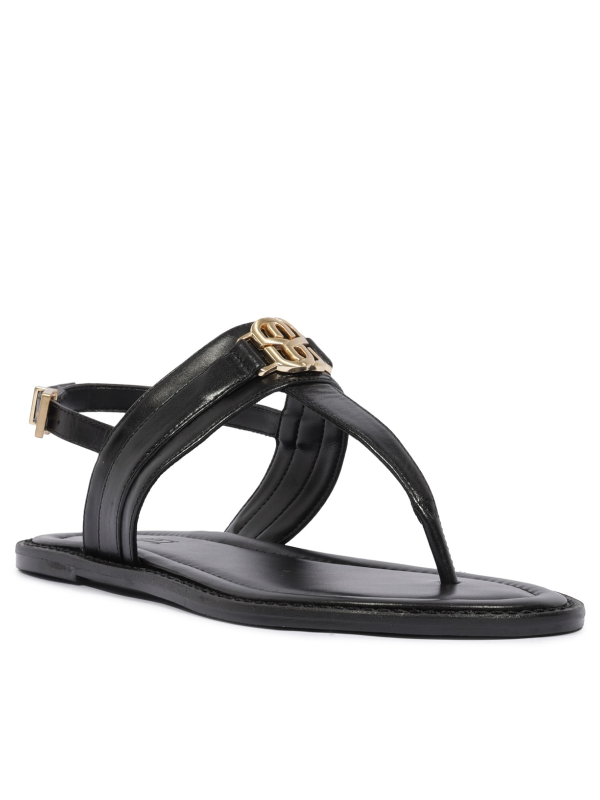 Sandália Feminina Rasteira Claire Flat Couro Preto Schutz