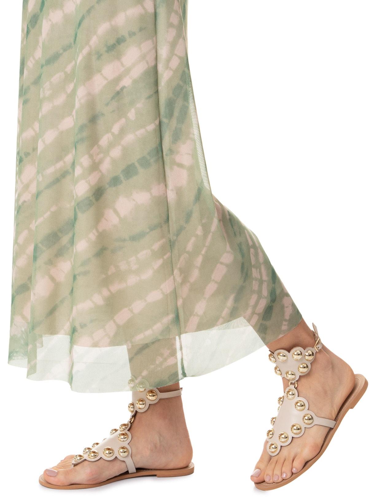 Sandália Feminina Rasteira Com Tachas Off White Market 33