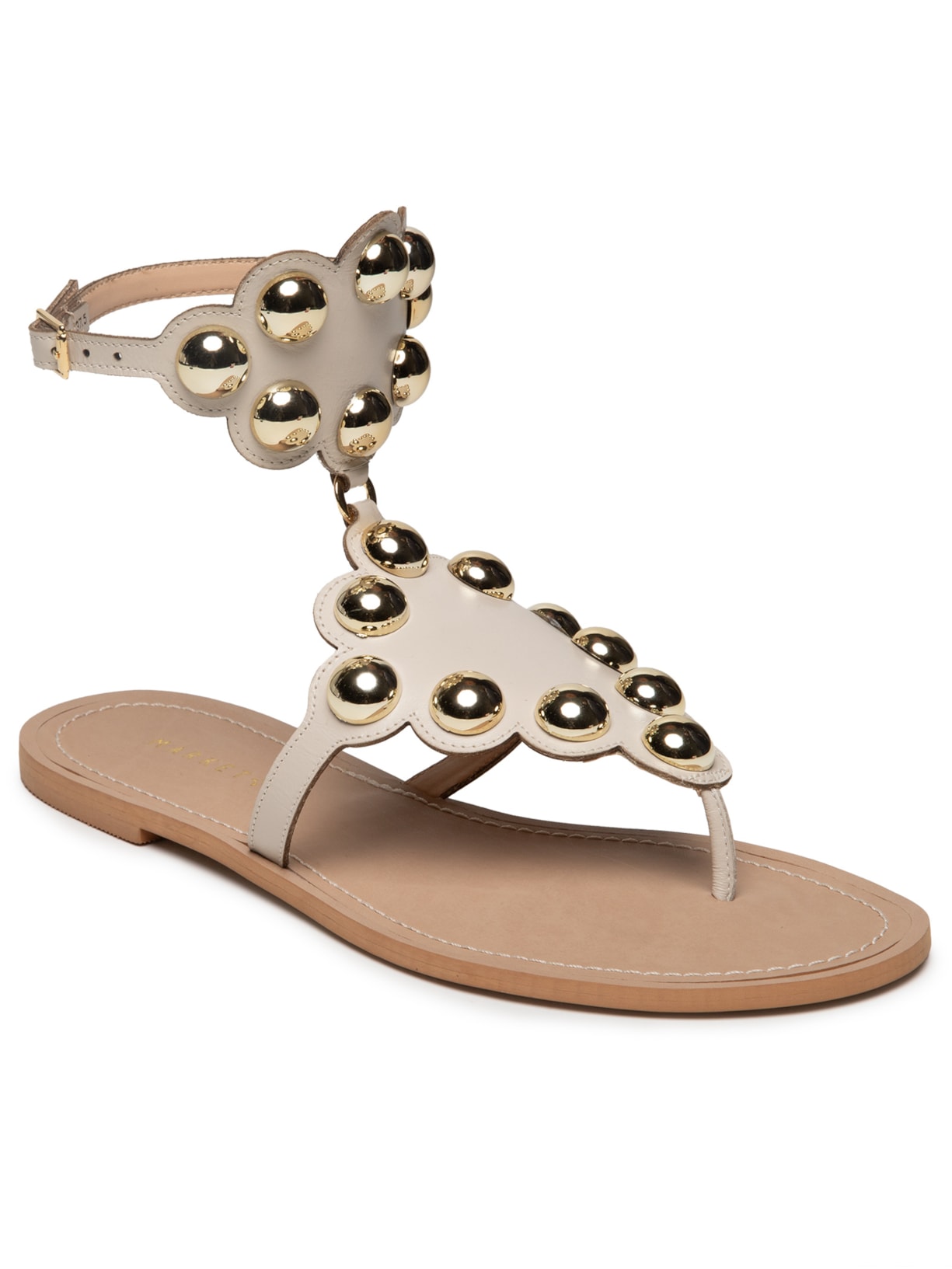 Sandália Feminina Rasteira Com Tachas Off White Market 33