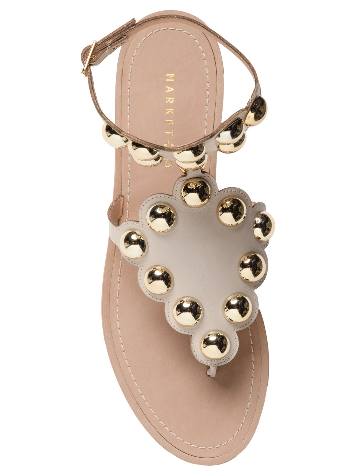 Sandália Feminina Rasteira Com Tachas Off White Market 33