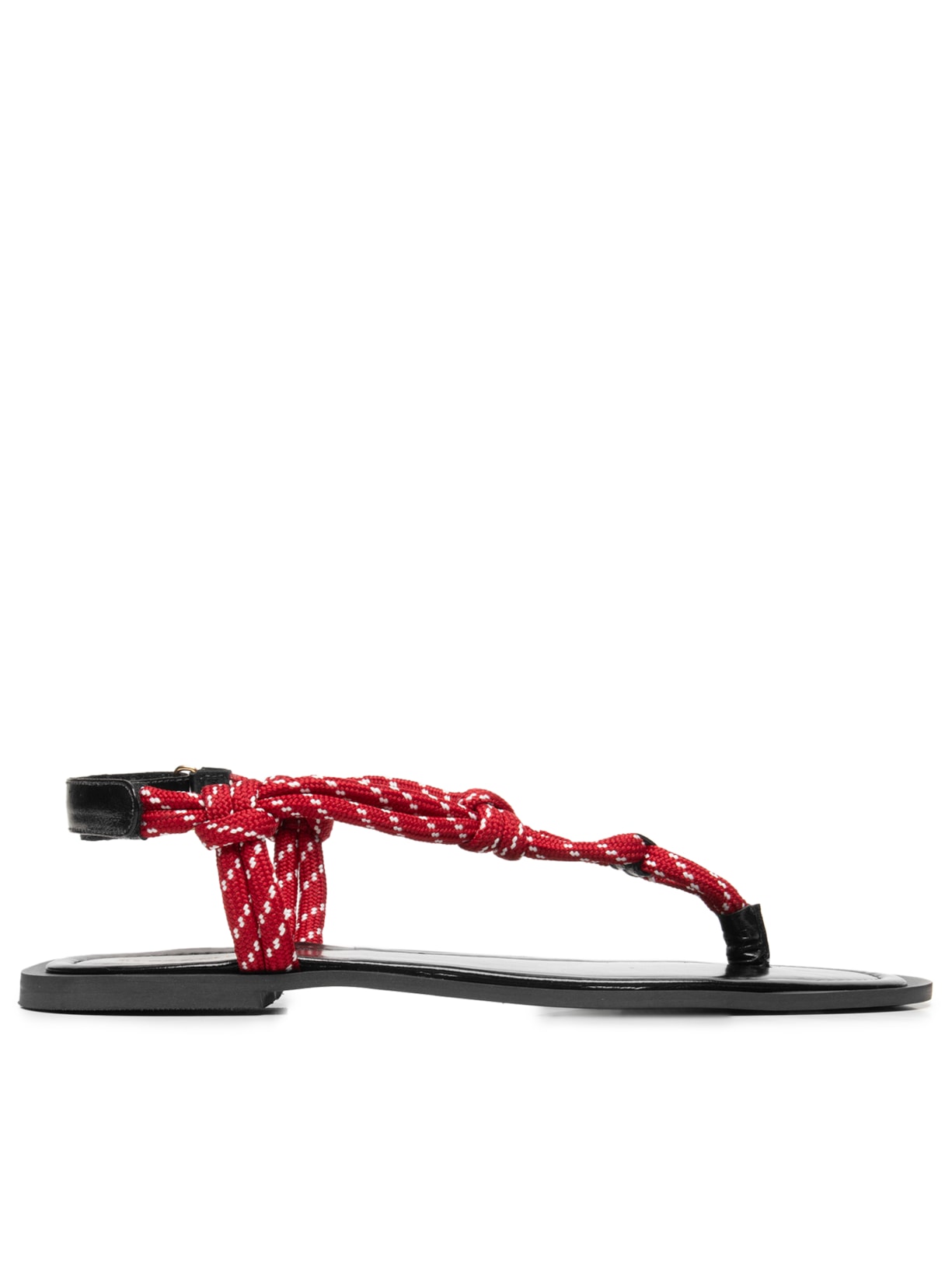 Sandália Feminina Rasteira Com Tira Em Cordão - Vermelho