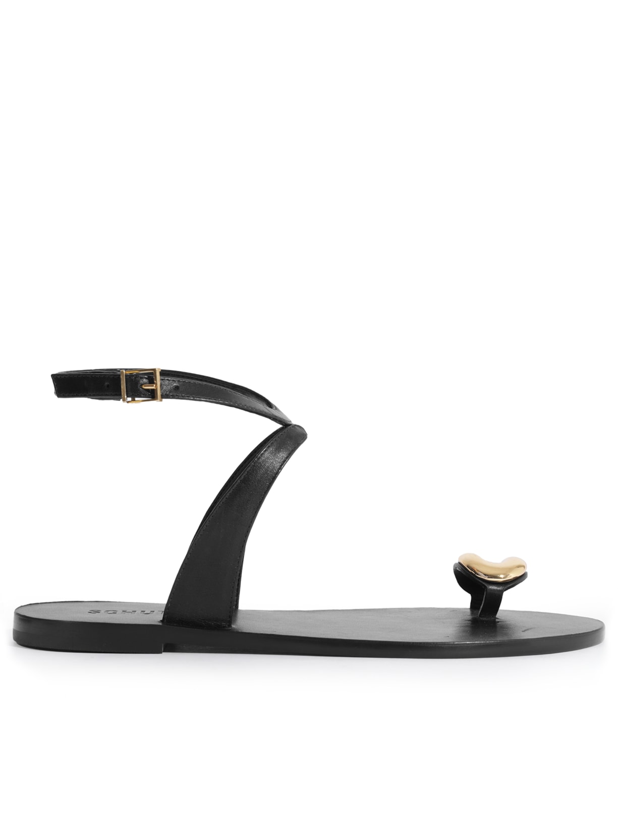 Sandália Feminina Rasteira Couro - Preto