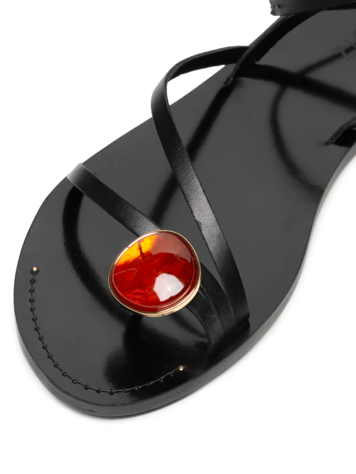 Sandália Feminina Rasteira Couro Preto Schutz