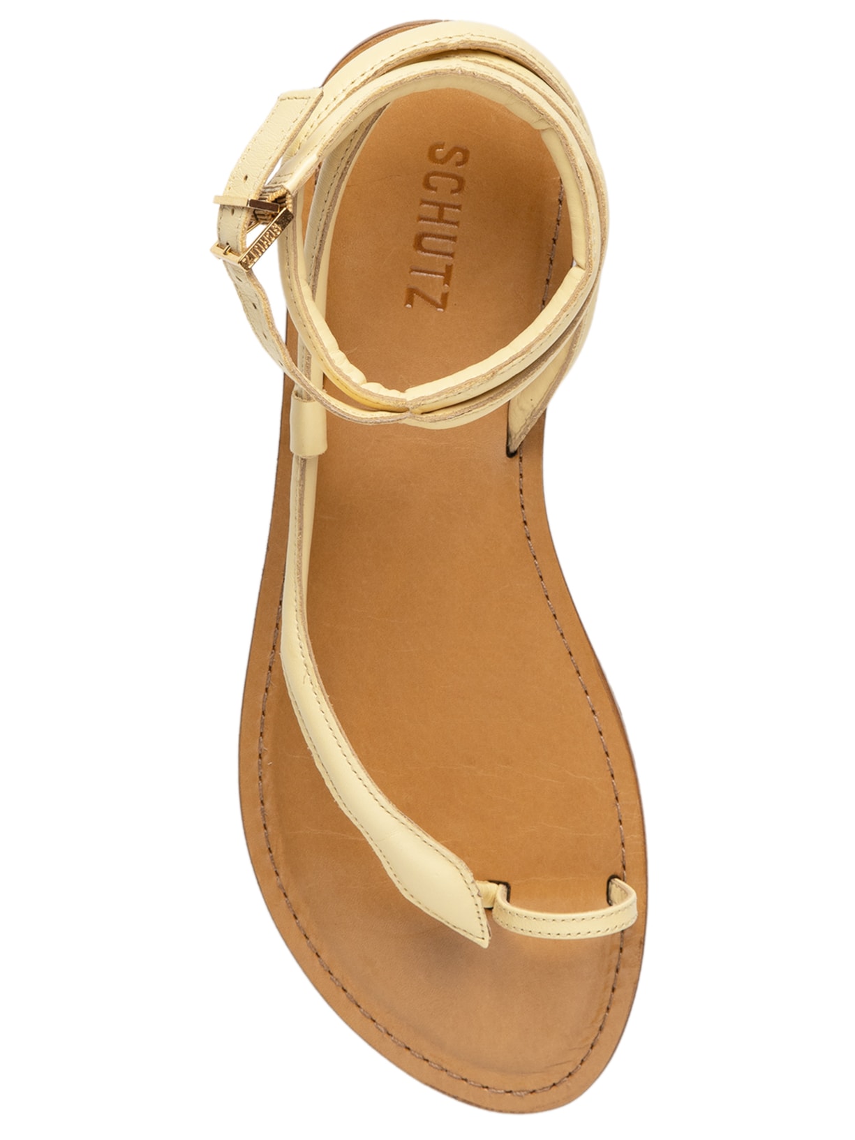 Sandália Feminina Rasteira Courtney Amarelo Schutz