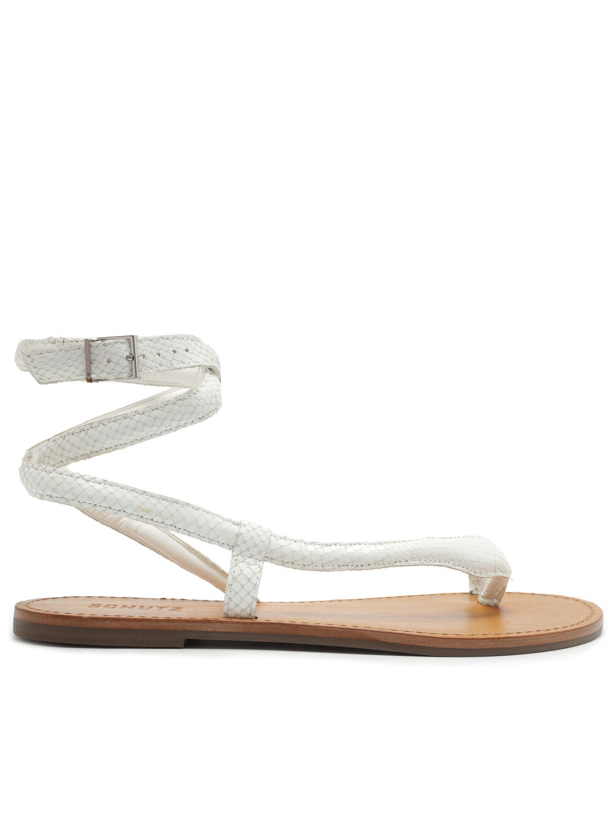 Sandália Feminina Rasteira Courtney Couro - Branco