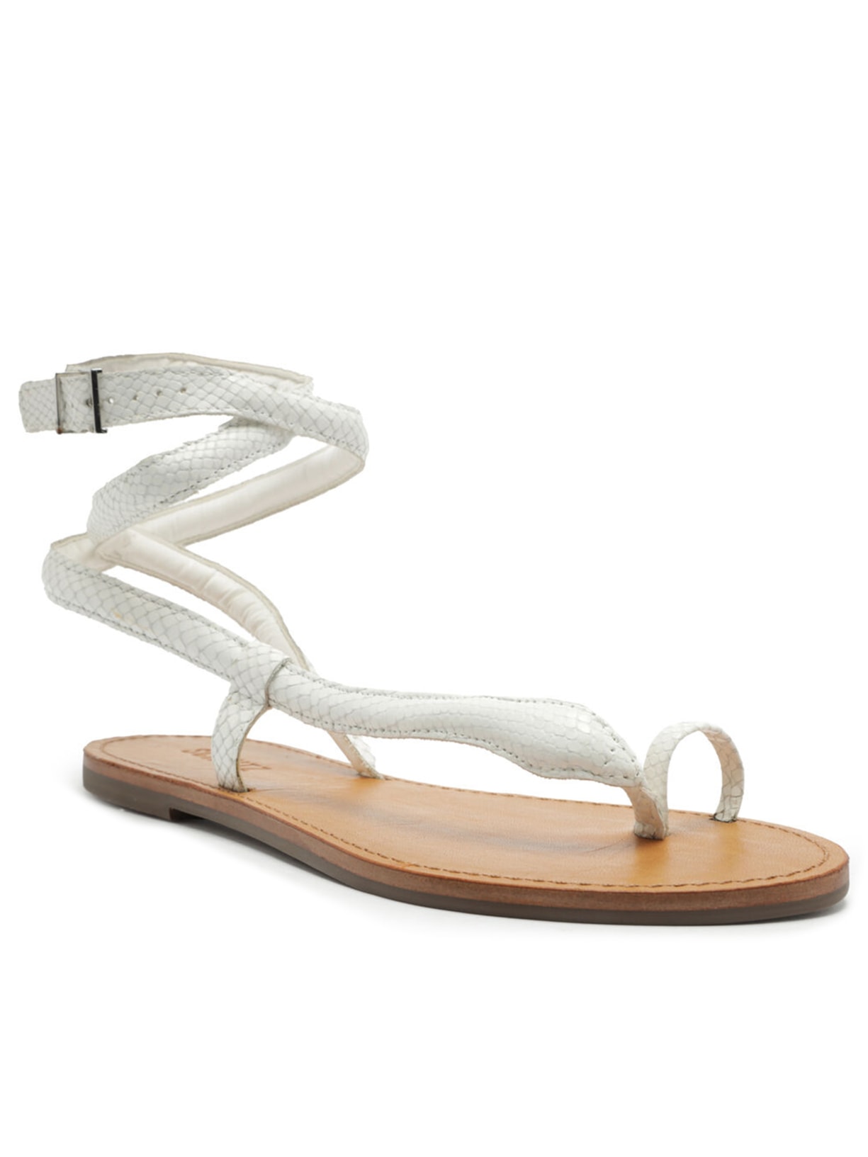 Sandália Feminina Rasteira Courtney Couro Branco Schutz