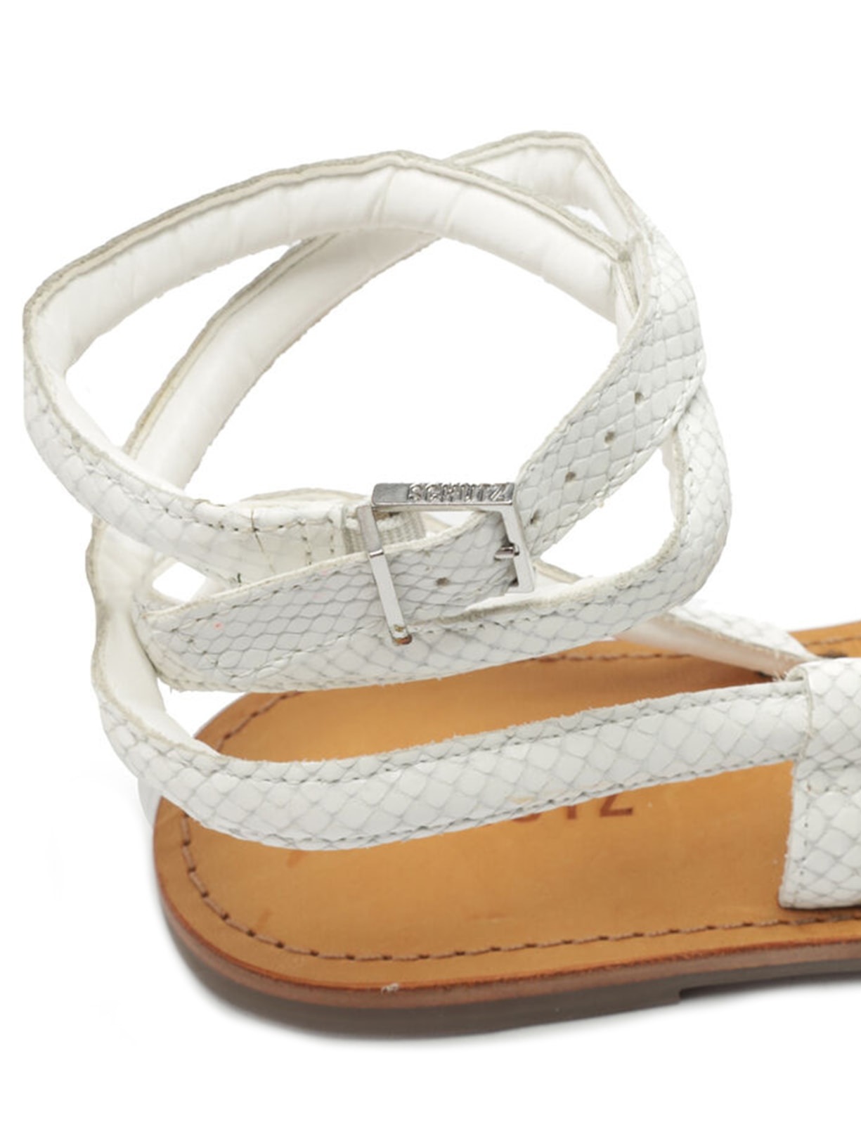 Sandália Feminina Rasteira Courtney Couro Branco Schutz
