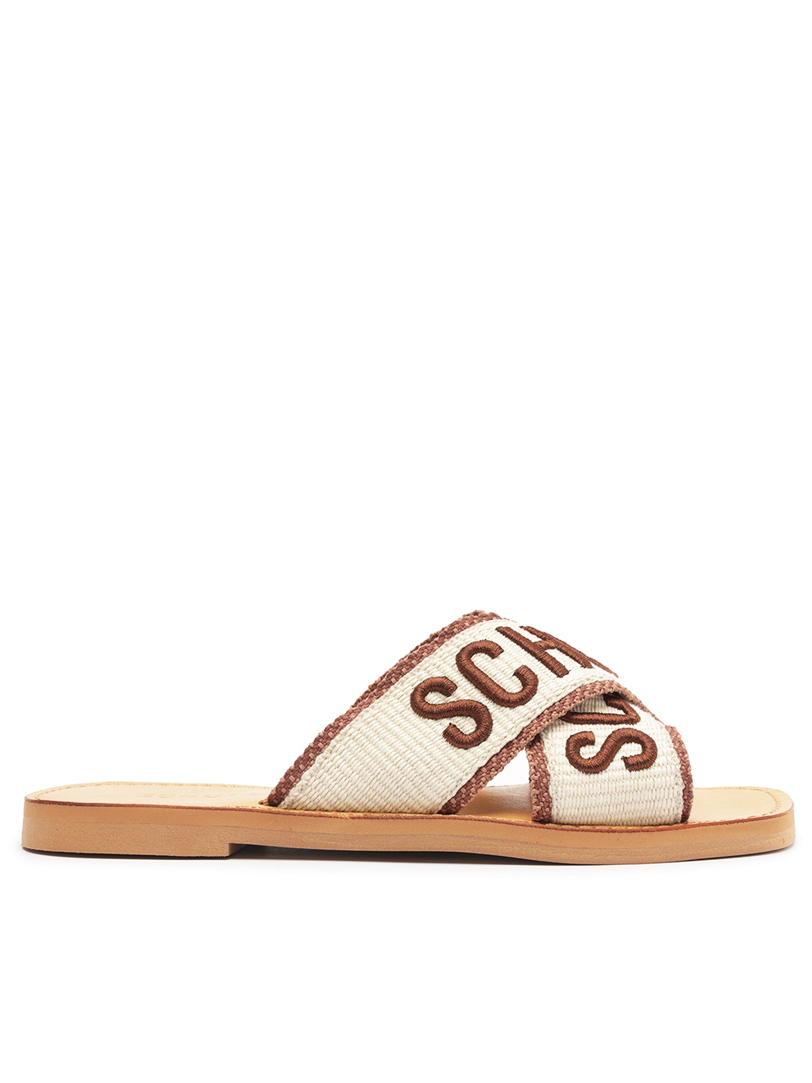 Sandália Feminina Rasteira De X Logo - Schutz - Off White
