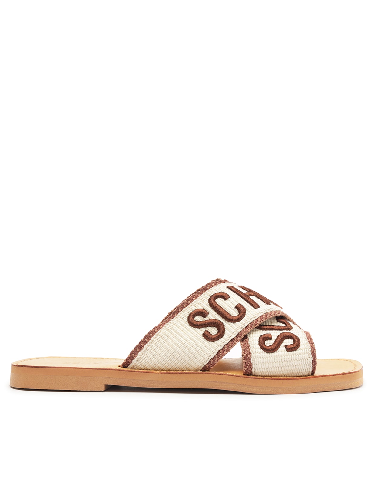 Sandália Feminina Rasteira De X Logo - Off White