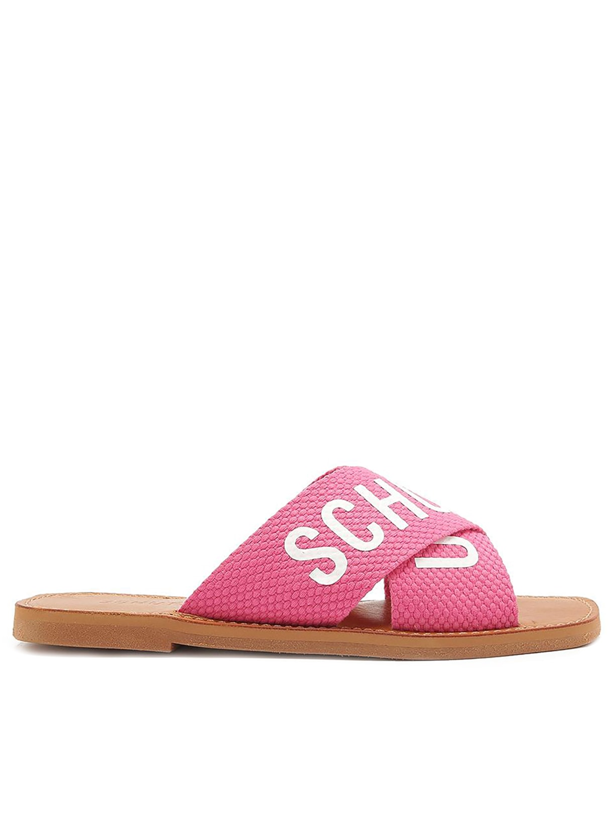Sandália Feminina Rasteira De X Logo - Rosa