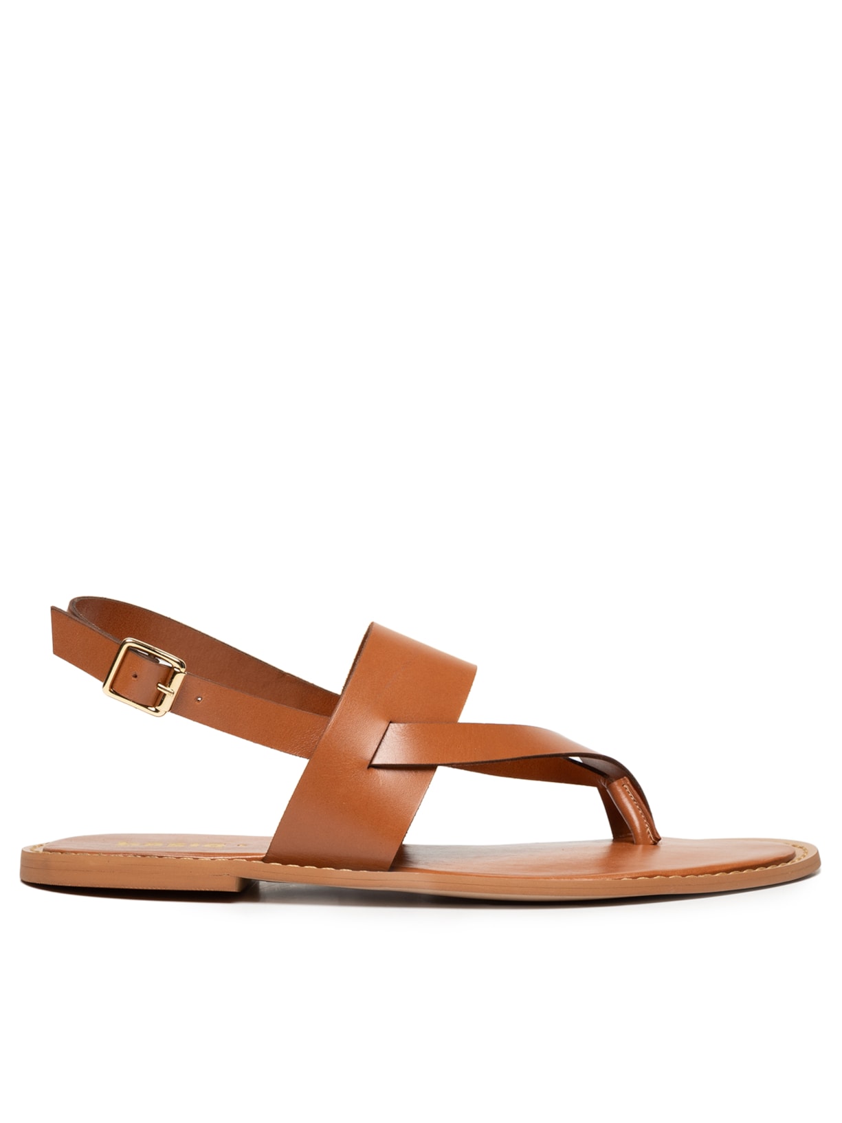 Sandália Feminina Rasteira E Couro - Bege