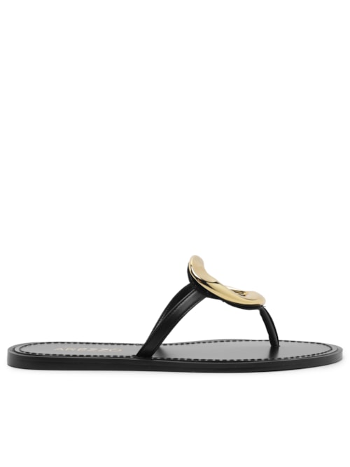 Sandália Feminina Rasteira Eco Fontana - Preto