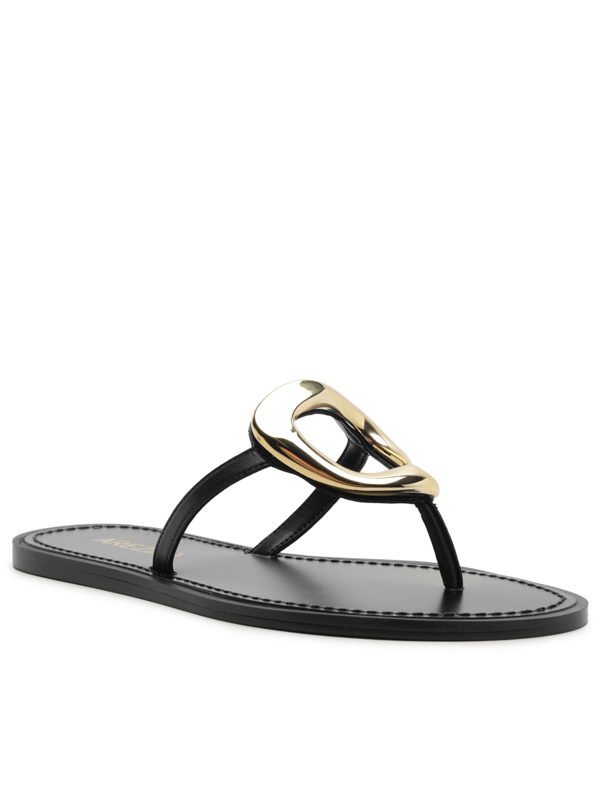 Sandália Feminina Rasteira Eco Fontana Preto Arezzo