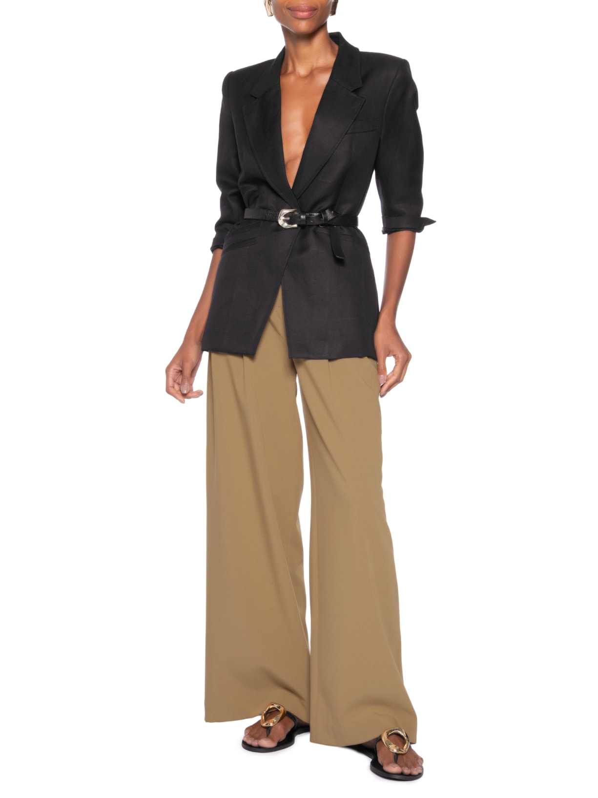 Sandália Feminina Rasteira Eco Fontana Preto Arezzo