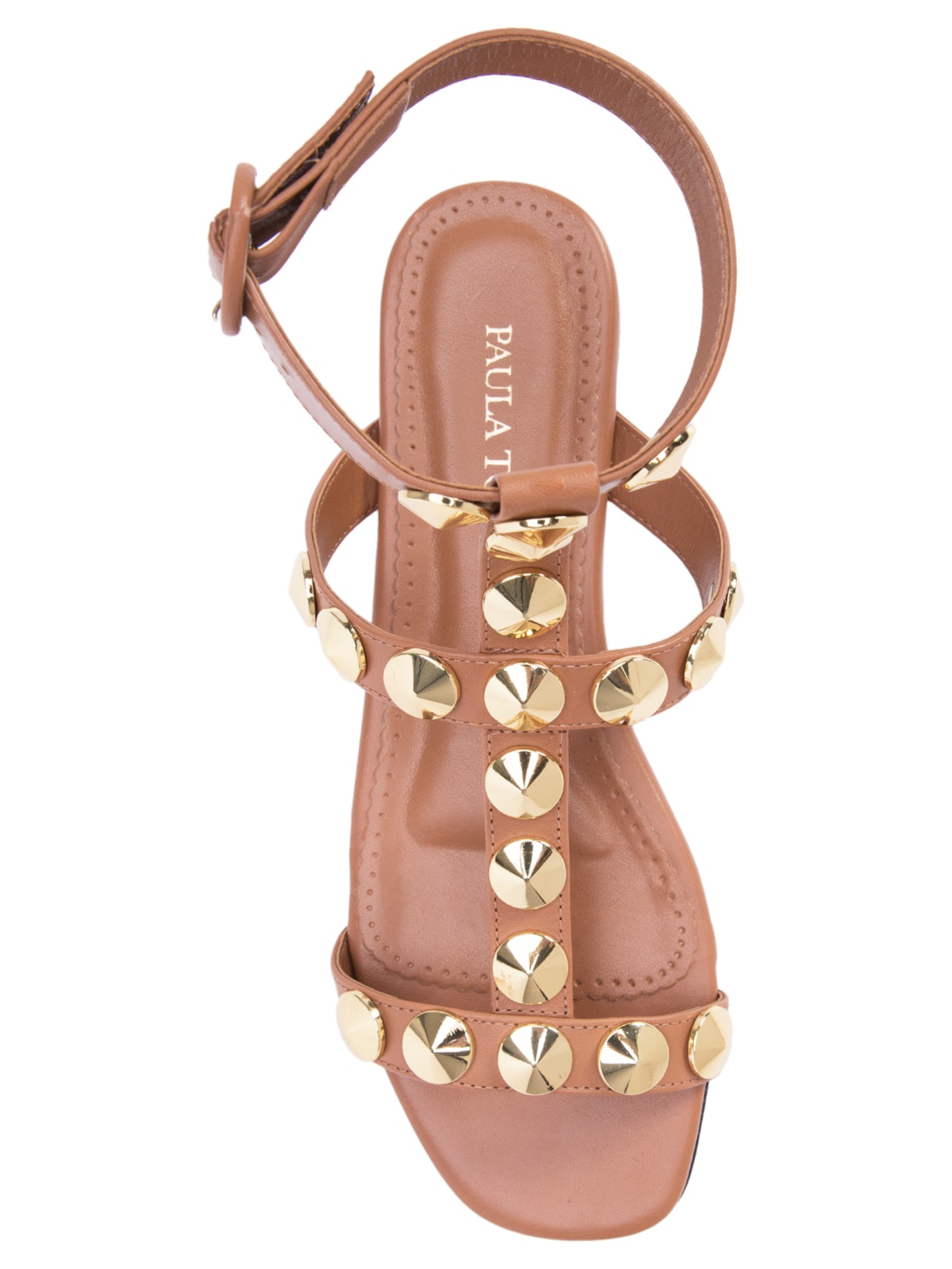 Sandália Feminina Rasteira Georgia Marrom Paula Torres