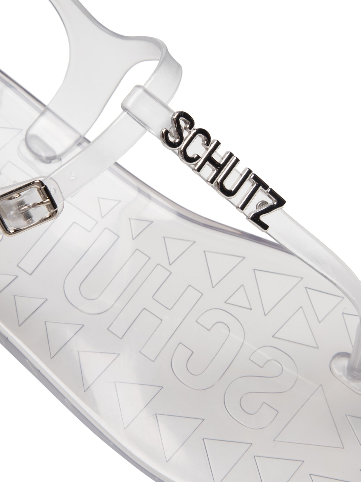 Sandália Feminina Rasteira Injetada Translúcido Branco Schutz