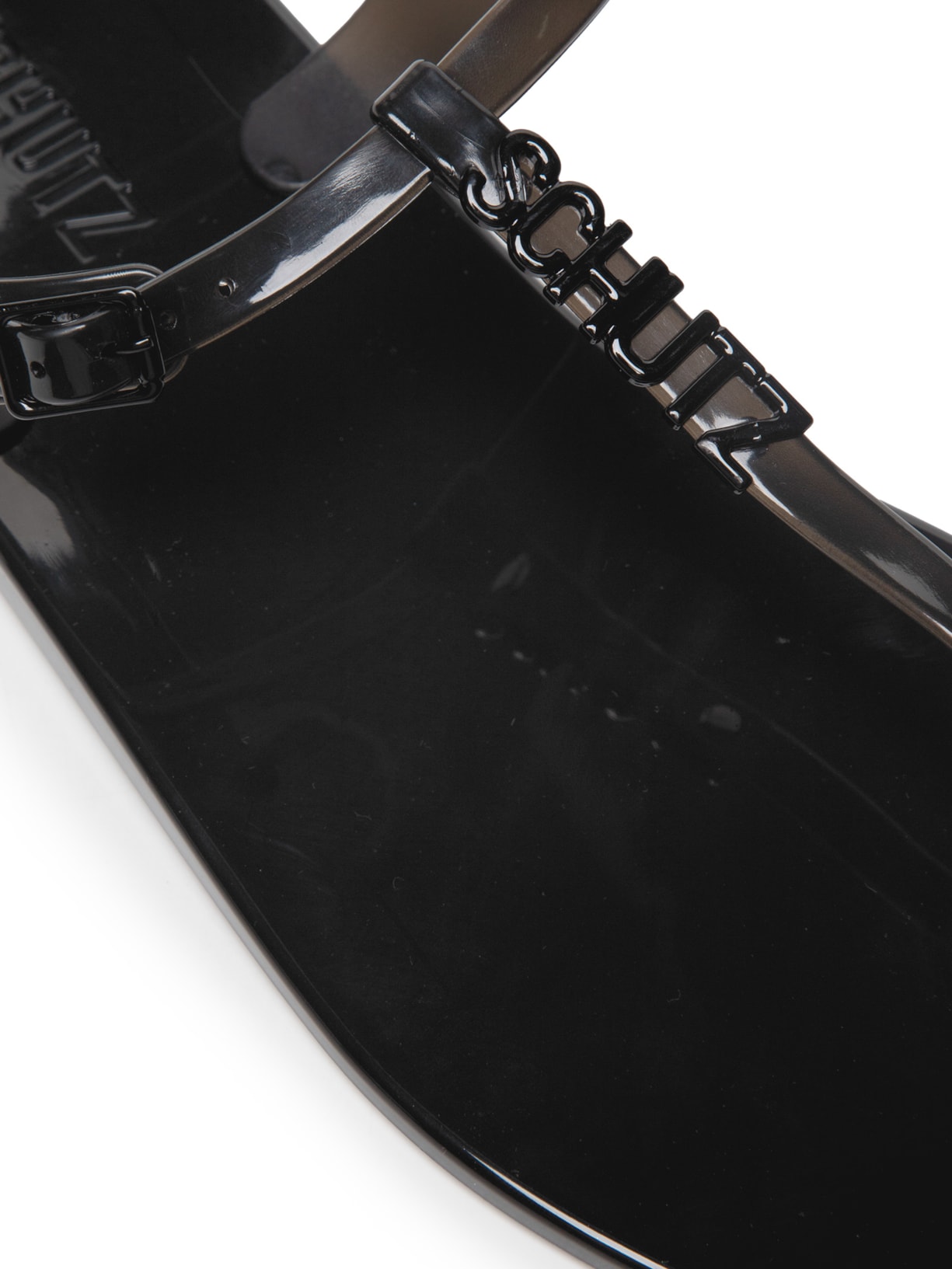 Sandália Feminina Rasteira Injetada Translúcido Preto Schutz