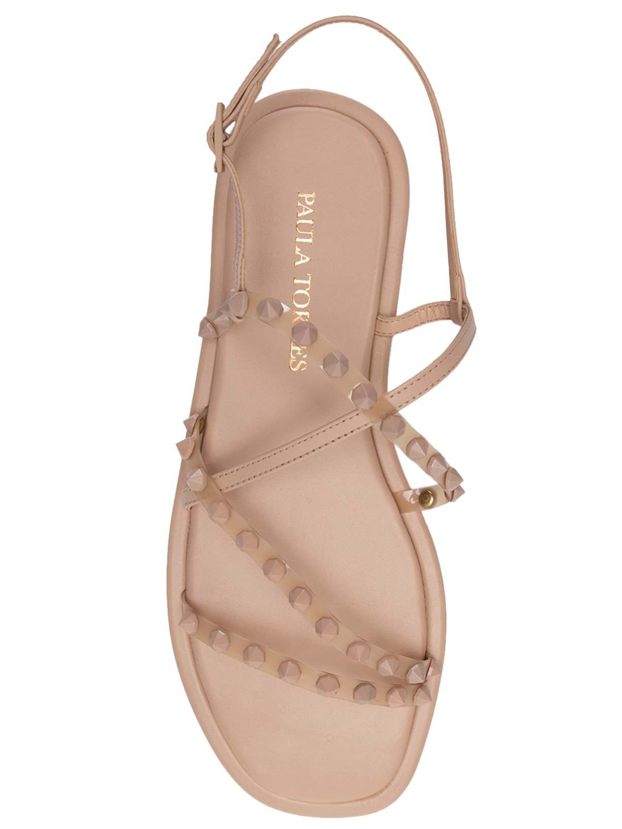 Sandália Feminina Rasteira Joy Bege Paula Torres