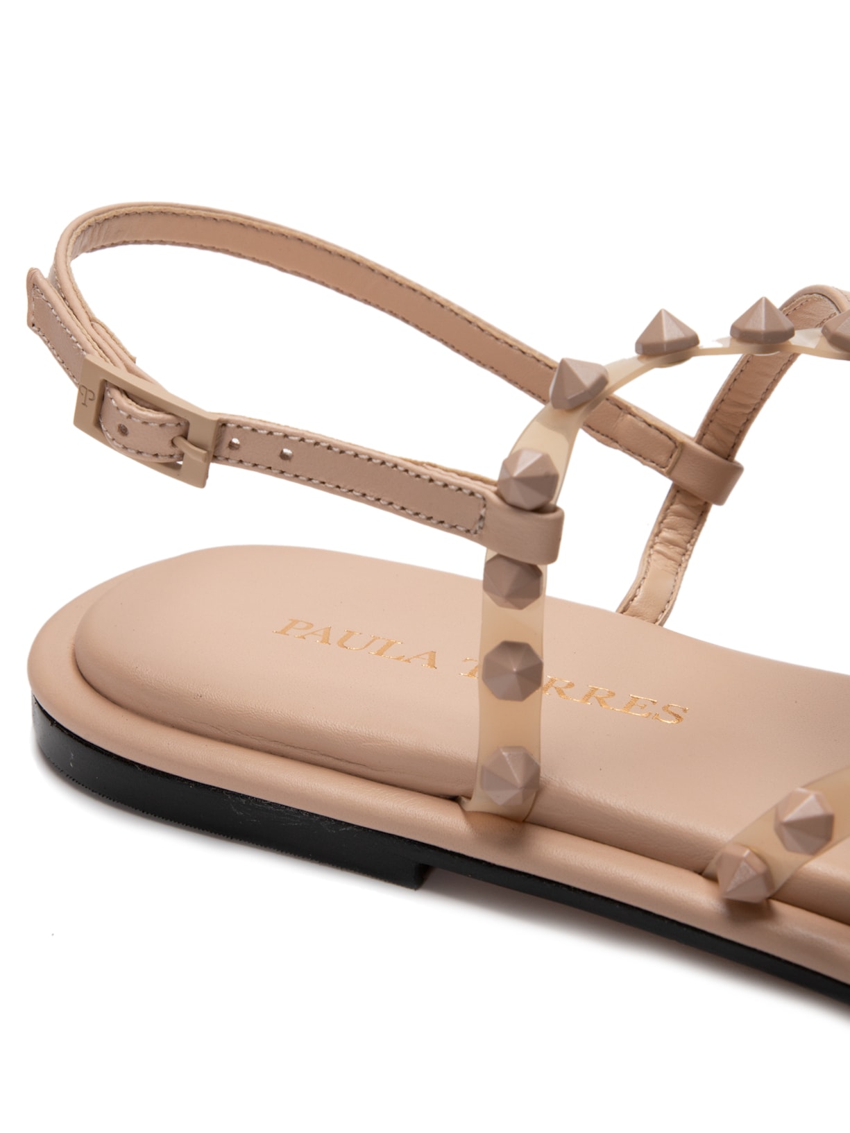 Sandália Feminina Rasteira Joy Bege Paula Torres