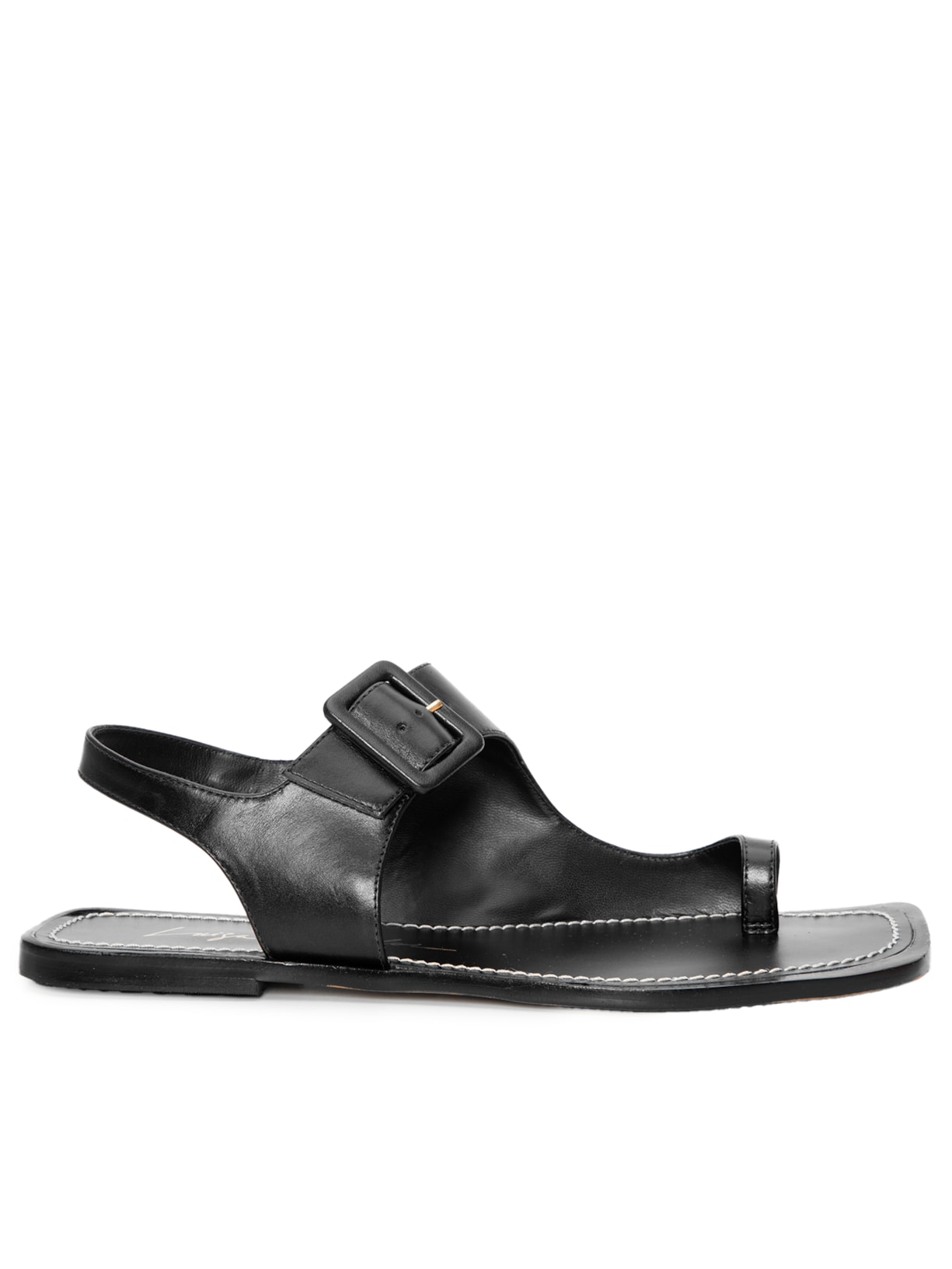 Sandália Feminina Rasteira Leather - Preto