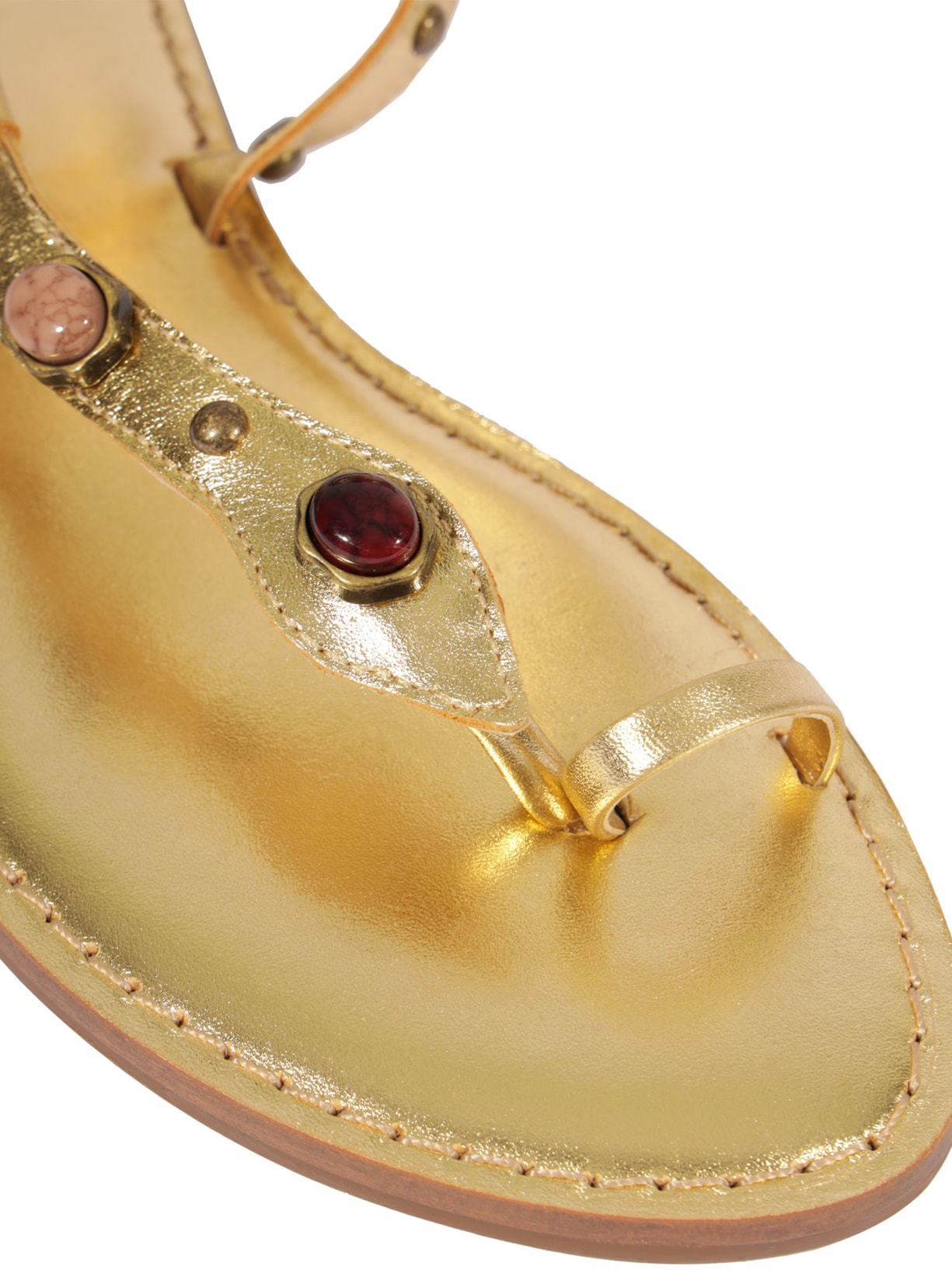 Sandália Feminina Rasteira Lux Leather Dourado Schutz