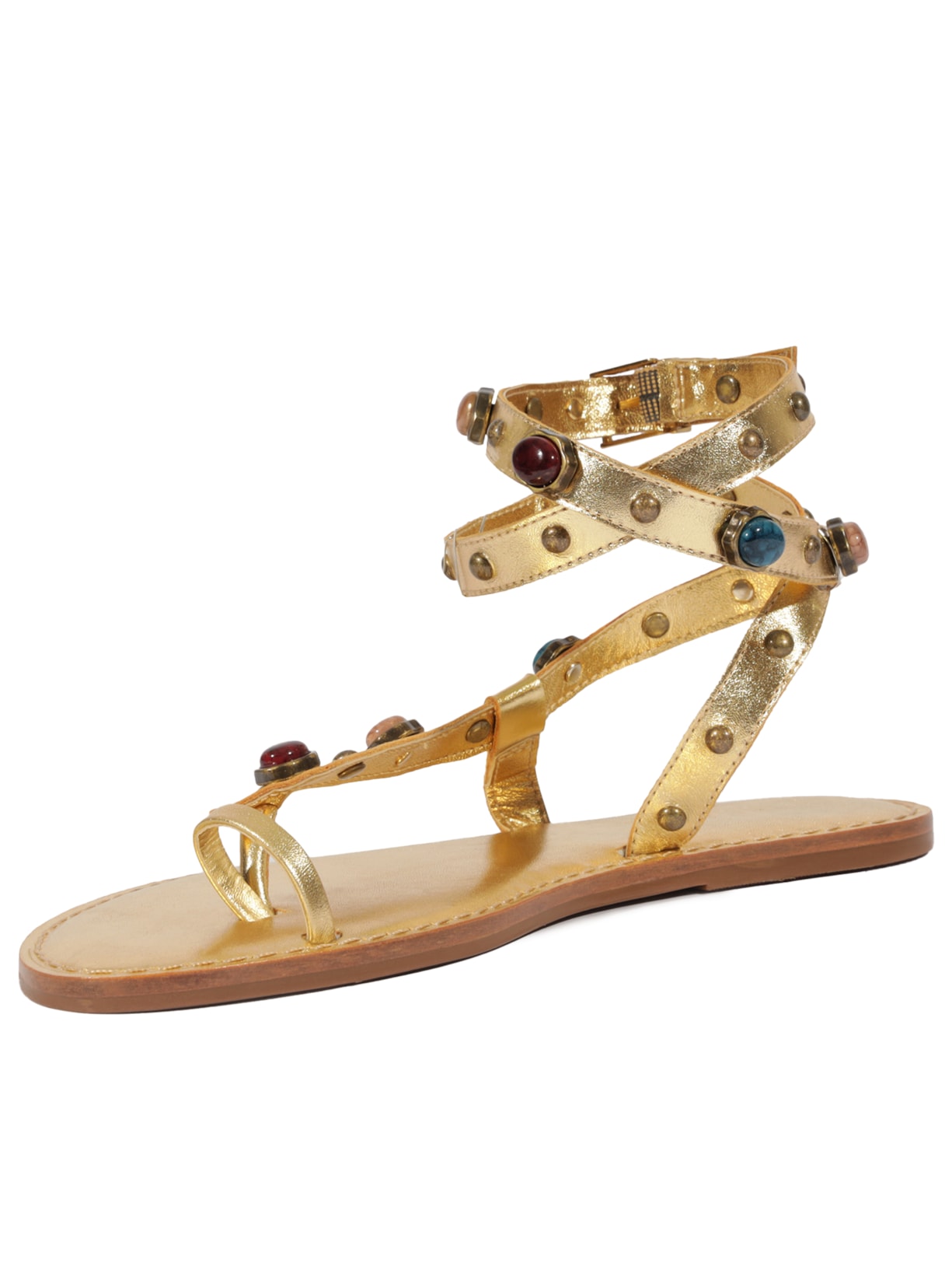Sandália Feminina Rasteira Lux Leather Dourado Schutz