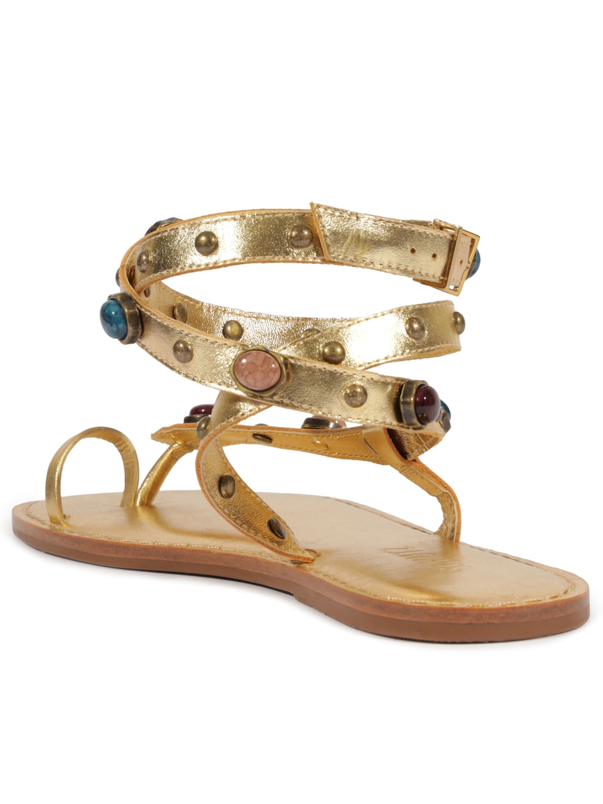 Sandália Feminina Rasteira Lux Leather Dourado Schutz