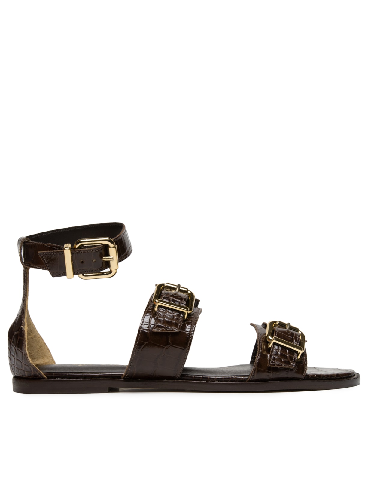 Sandália Feminina Rasteira Marrom Luiza Barcelos