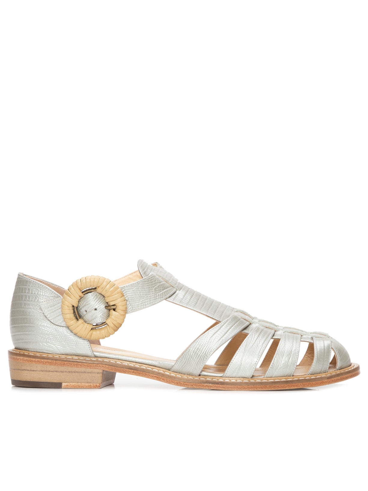 Sandália Feminina Rasteira Melissa Lizard - Prata