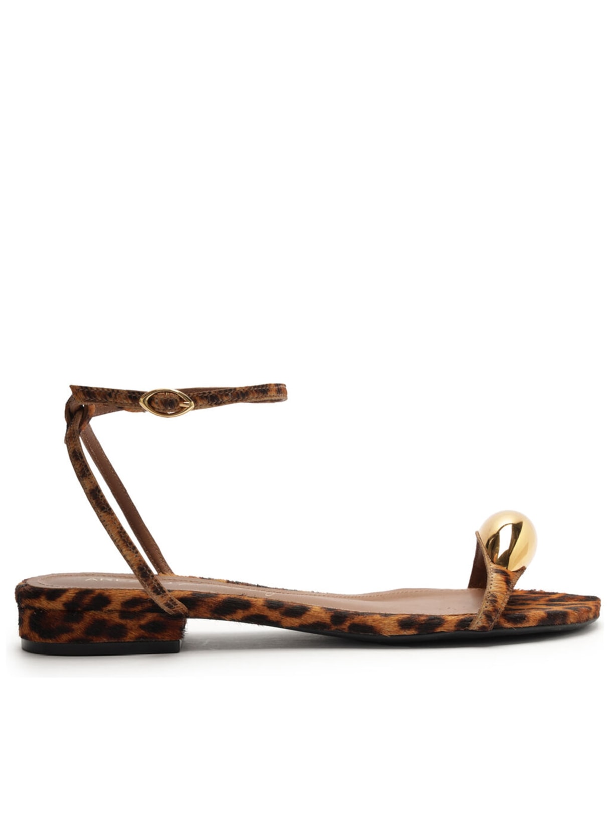 Sandália Feminina Rasteira Metal - Animal Print