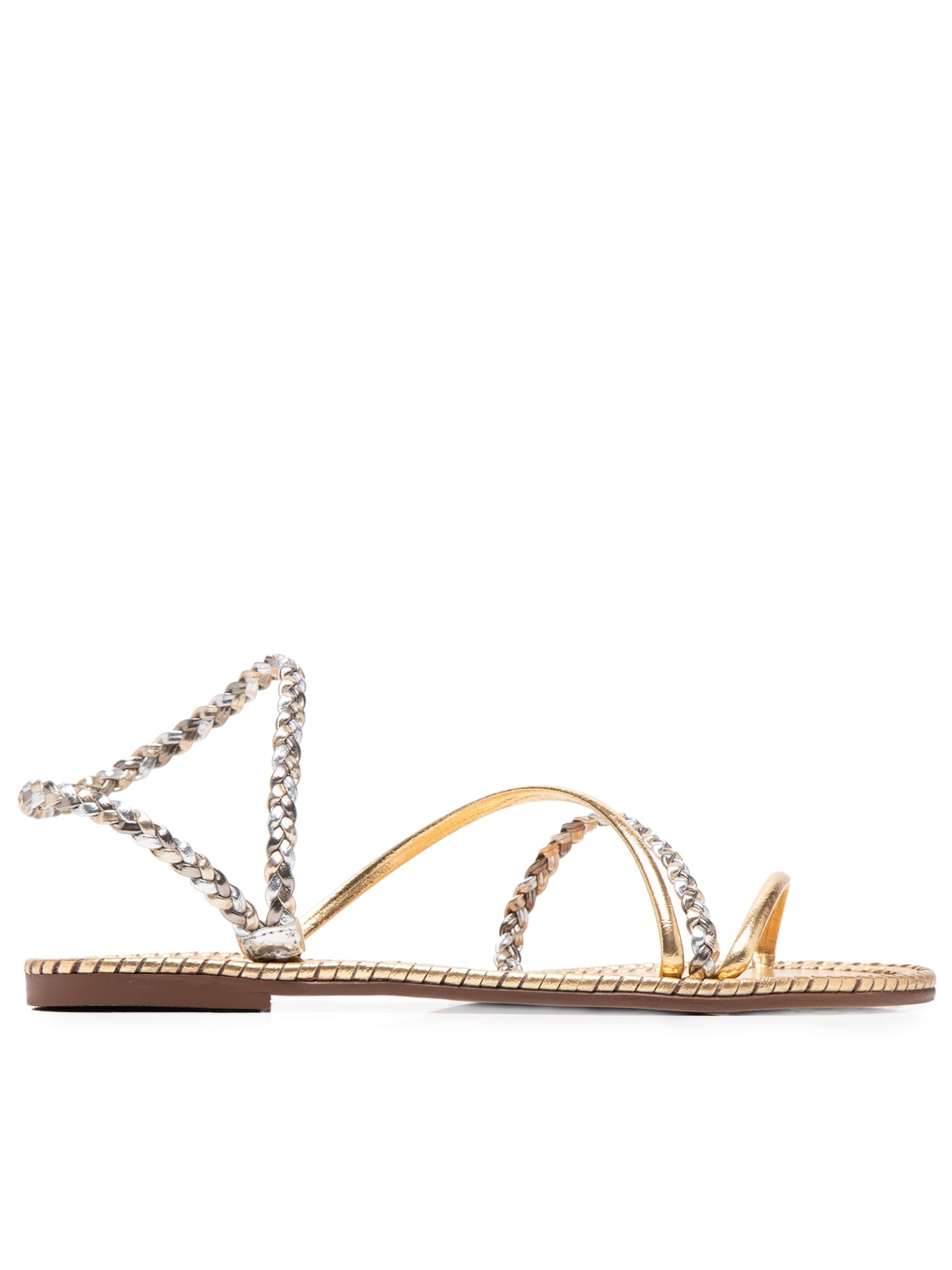 Sandália Feminina Rasteira Metalcolor - Dourado