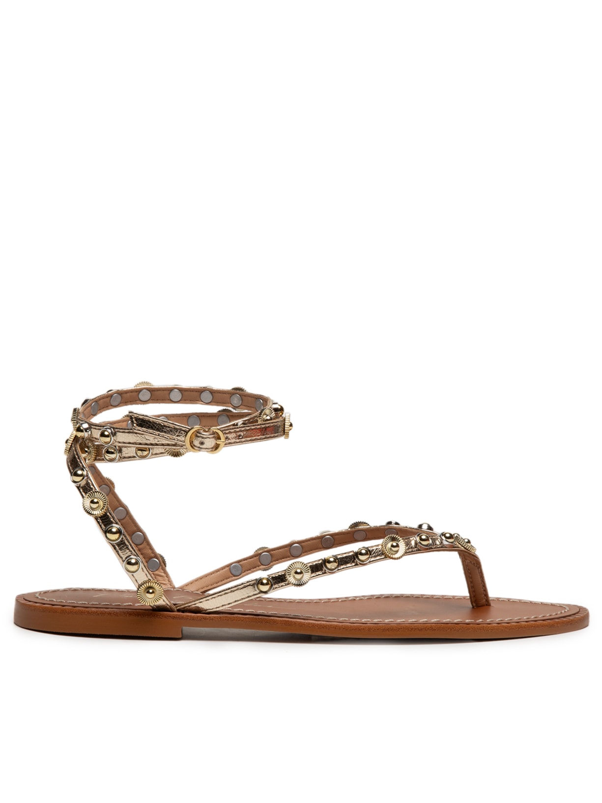 Sandália Feminina Rasteira Metalcolor - Dourado