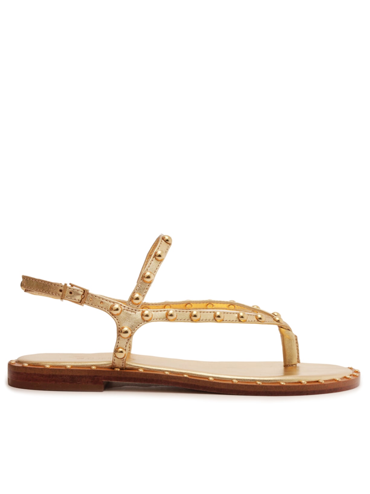 Sandália Feminina Rasteira Metalic - Dourado